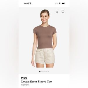 Prana Brown Lotus Short Sleeve Tee med nwot